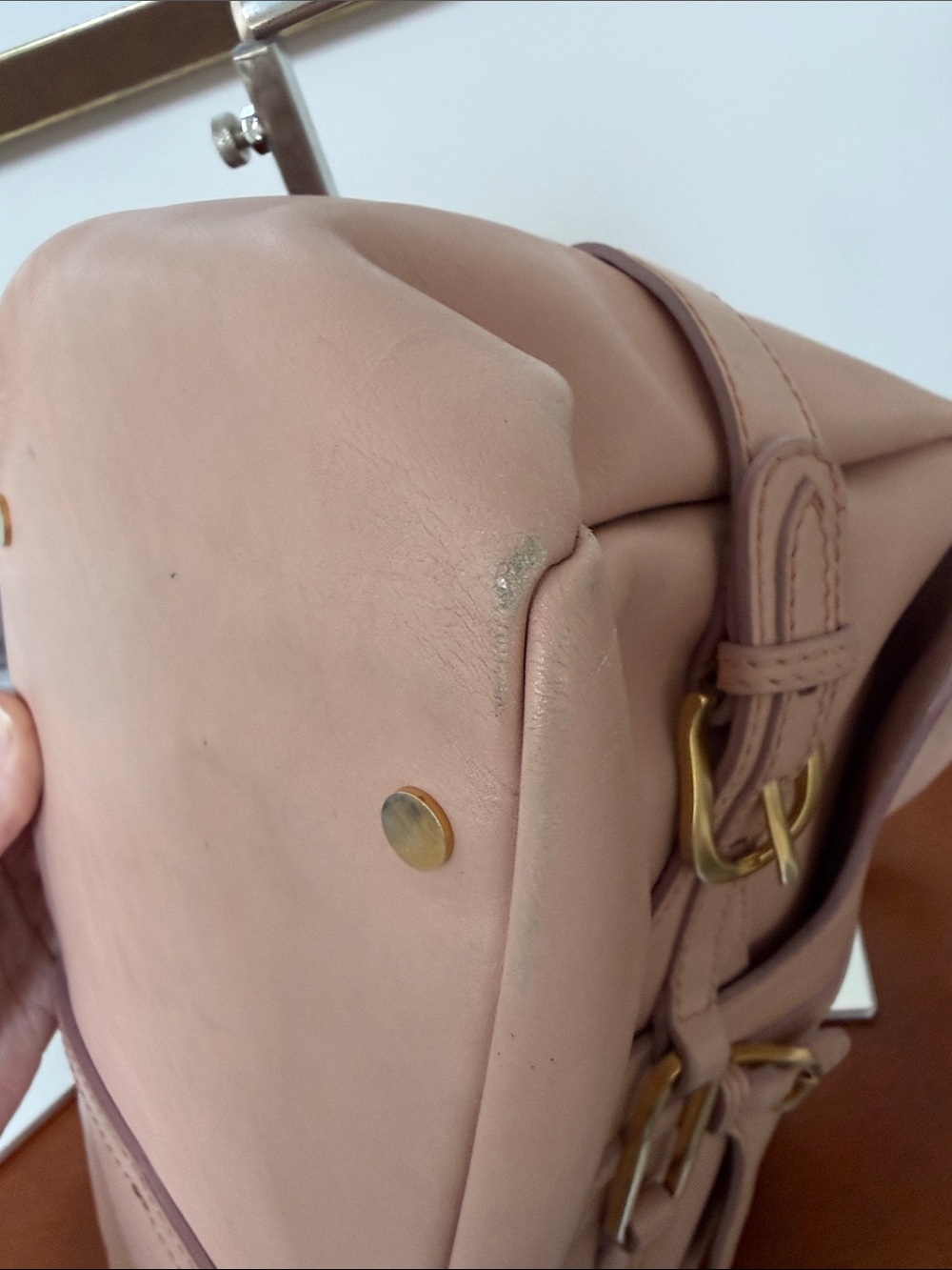 Jimmy Choo Blush Pink Leather Shoulder Bag - Picture 9 of 15